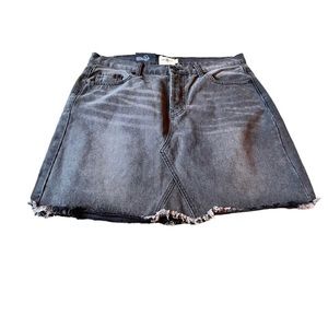 UMGEE DARK GREY DISTRESSED BOTTON-FLY DENIM SKIRT WOMEN’S•SIZE XL•NWT•
